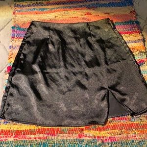 gorgeous black silk mini skirt from shein !